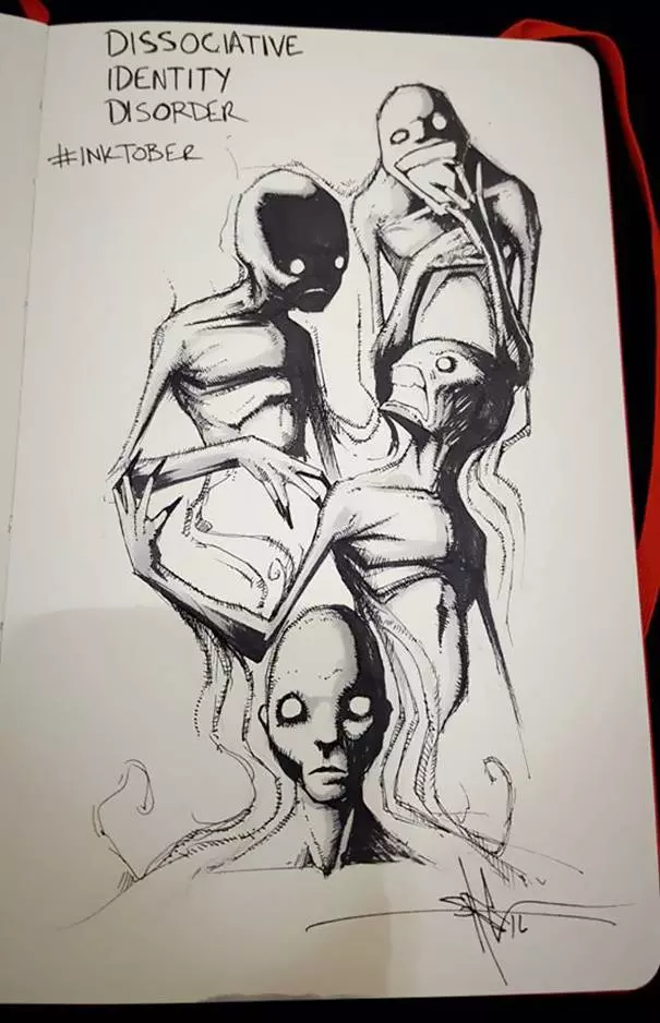 《 18 幅恐怖顫慄插畫》一次讓你看懂【精神疾病者的狂亂心理狀態】