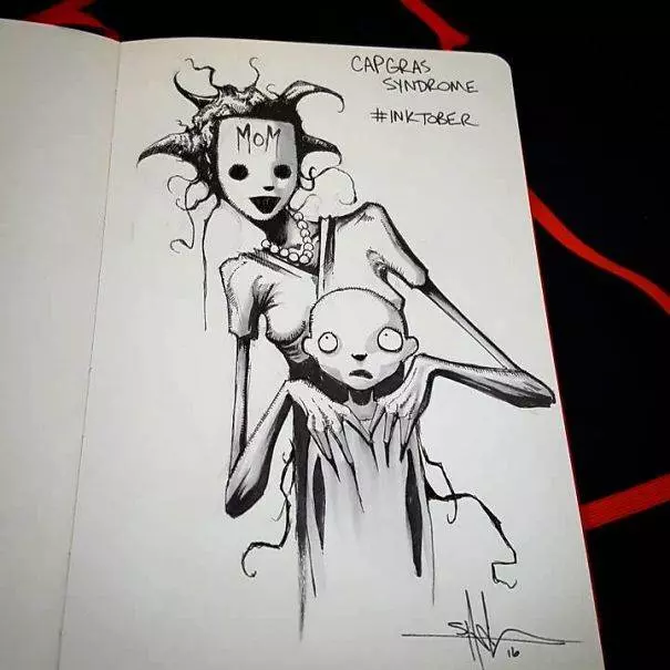 《 18 幅恐怖顫慄插畫》一次讓你看懂【精神疾病者的狂亂心理狀態】
