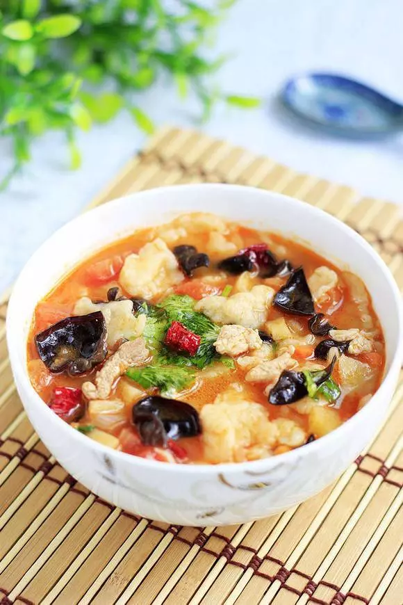 酸酸麻麻的開胃菜,酸辣疙瘩湯~