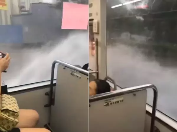 司機在路上開船!台灣大道「BRT快艇」浪花四濺 網歪樓:這笑聲太魔性已戀愛