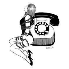 7張「單身狗」們看完會哈哈大笑說「幸好我沒有女朋友」的情侶插畫＃３束縛:感情就像是電話線不停地往你身上纏繞