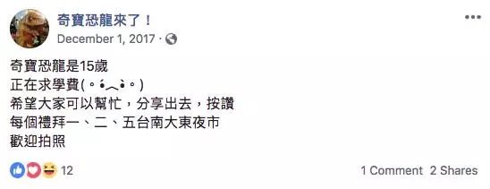 台南夜市走紅「跳舞恐龍」真實身份曝光,15歲女孩瞞家人賺取學費:請不要打我