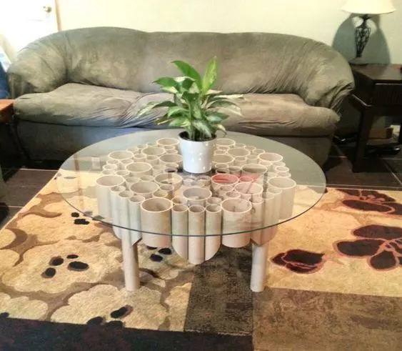 PVC水管別當垃圾丟掉!剪一剪,家裡多好幾樣家具,茶几最有創意 ~