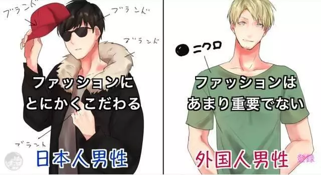 10張日男VS洋男的喜好對比圖~~~