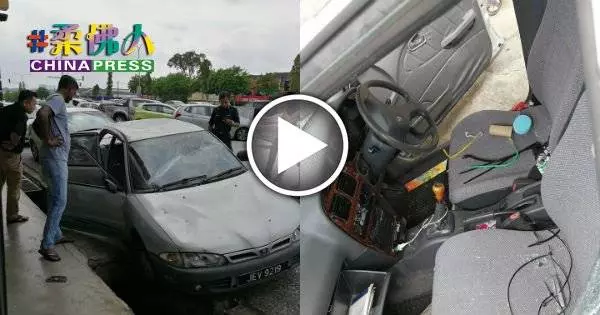 搶劫後匪車「卡」溝渠 刀匪棄車逃