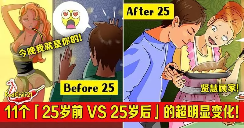 11個「25歲前 VS 25歲後」的超明顯變化不想承認也不行了…