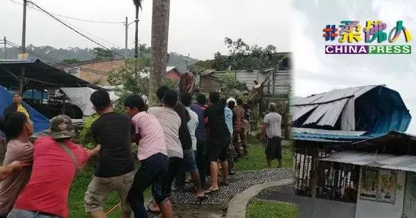 亞逸文滿狂風吹襲 大樹倒險砸中母女