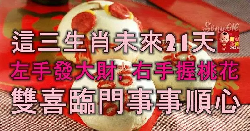 這三生肖未來21天,左手發大財,右手握桃花,雙喜臨門,事事順心