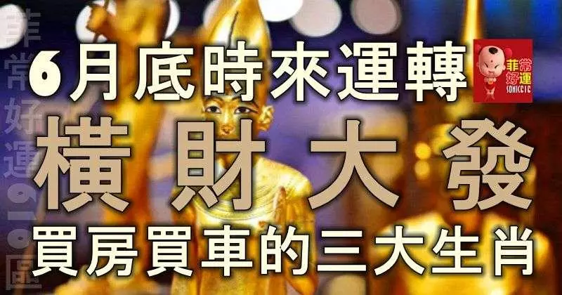 天降橫財,6月底時來運轉,橫財大發,買房買車的三大生肖