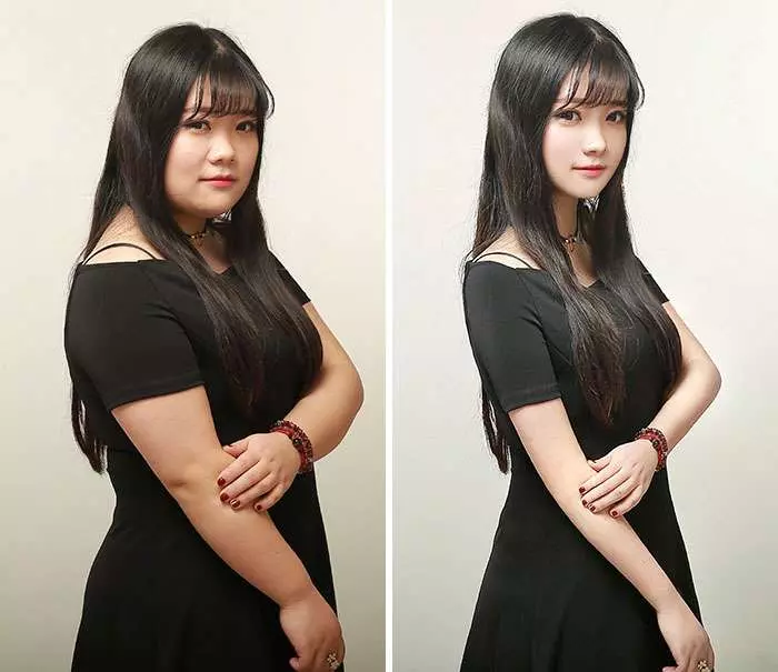 23張證明「普妹修修圖都能變女神」的對比圖