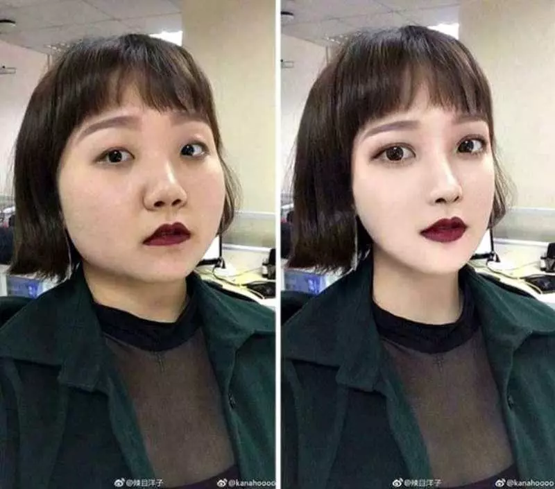 23張證明「普妹修修圖都能變女神」的對比圖
