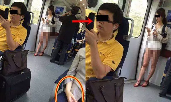 正妹搭地鐵「下半身沒穿」 照片曝光網友瘋傳!