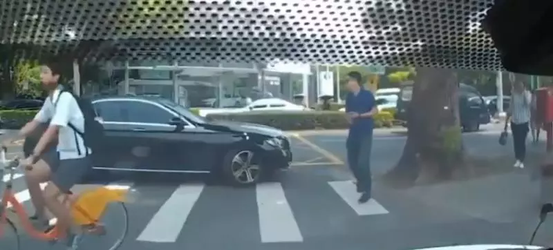 全家都三寶!整車4人下車繞圈圈 停斑馬線玩起「大風吹」駕駛傻眼了