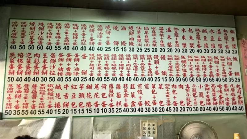 豆漿店招牌列「94種美食組合」 選擇障礙網崩潰:天秤座不用吃了!