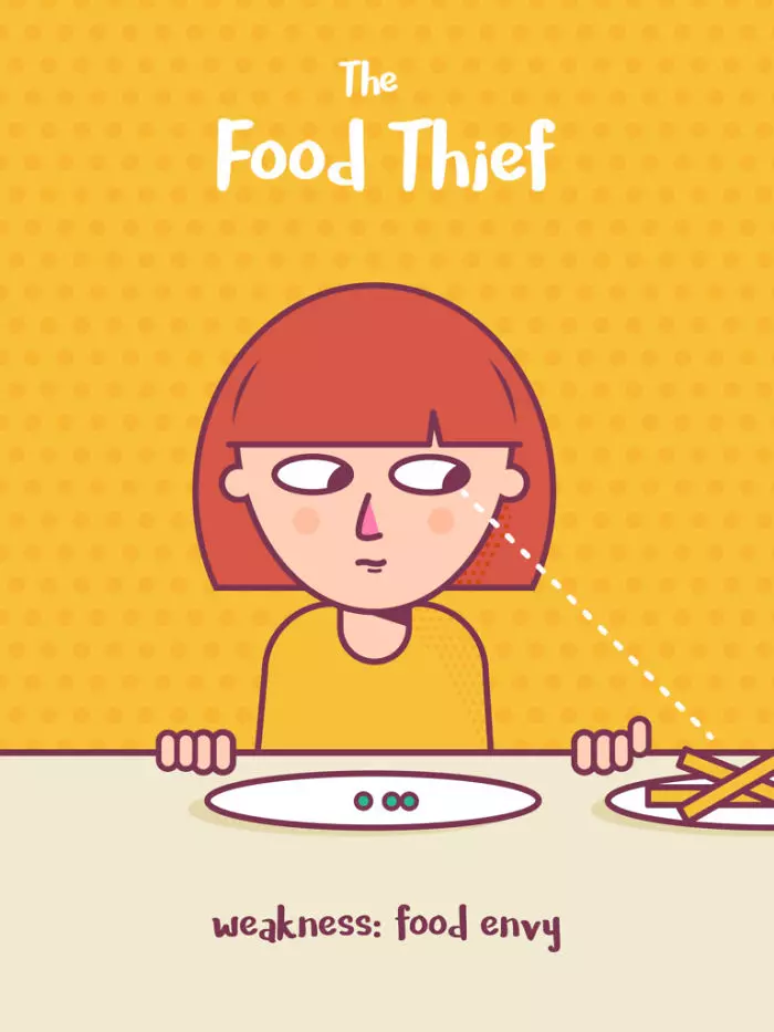 你是哪一種食客?插畫家畫出「11種吃飯模式」 誰也是手機先吃型啊~