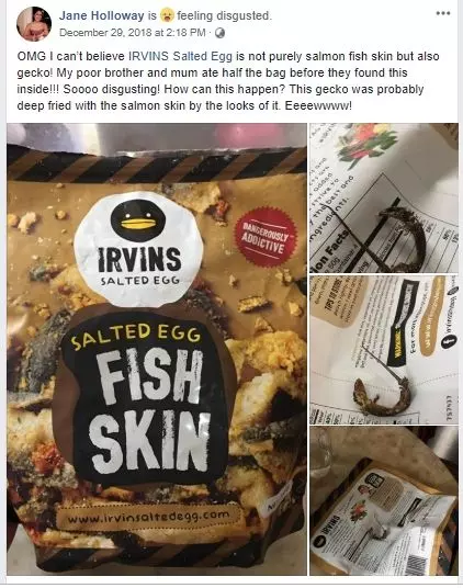 【太噁心了!】吃「鹹蛋魚皮」零食發現有「炸壁虎」!網友:一開始以為是炸魚頭!