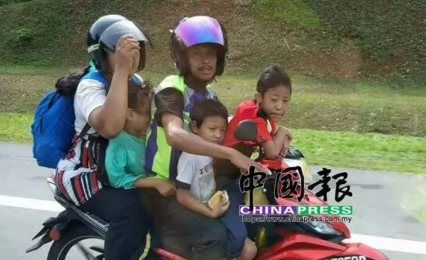 巫裔一家五口共騎摩托上大道,JPJ這樣處理,卻遭網友吐槽!……