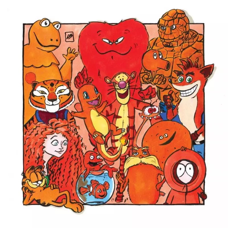 畫家把知名動畫角色按「顏色」分類!紅色隊實在太OP啦~