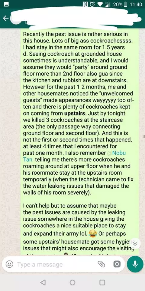 史上最骯髒的Housemate! 大馬網民發現家裡蟑螂越來越多, 好奇打開女室友房門竟發現恐怖一幕