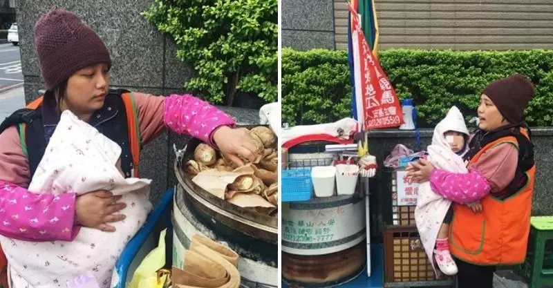 產前一周男友跑了!她帶幼女「忍寒風賣地瓜」艱苦生活 淚訴「月收入快撐不住」還要被路人嗆