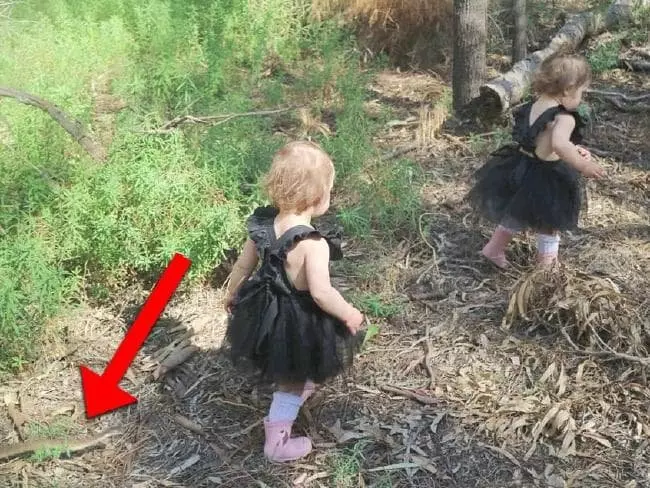 媽媽帶16個月大女兒去公園玩,看照片才發現「女兒差點就不在世上了」!