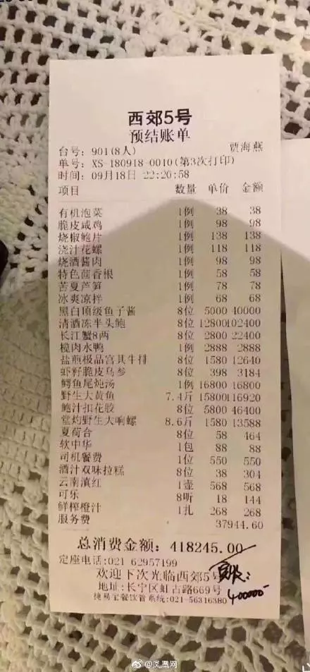 一頓飯要187萬!神秘餐廳「逆天帳單」流出 廚師身分被肉搜後網直言:算是正常