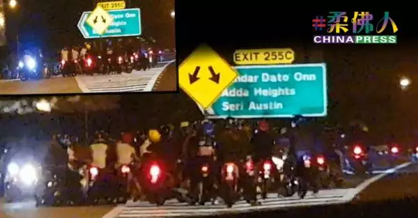 逾200人深夜堵出口 飆車黨再現