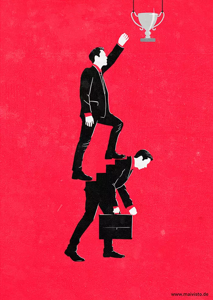 30張畫出人類不願面對的「社會虛偽真面目」深度諷刺插畫