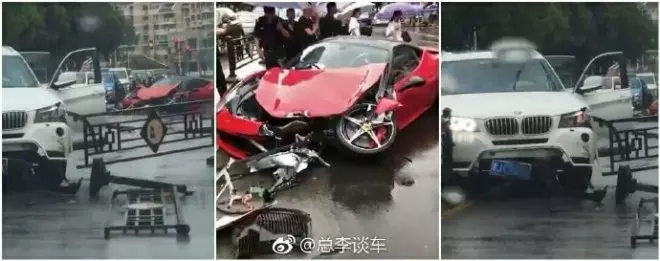 第一次開好激動!馬尾妹直播「2萬租法拉利」 飄移S型…撞爛! 回顧事發都無言…