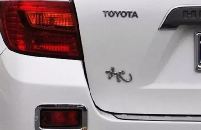 車尾上貼兩個壁虎你肯定不知道是什麼意思,車主:原來還有這含義呢