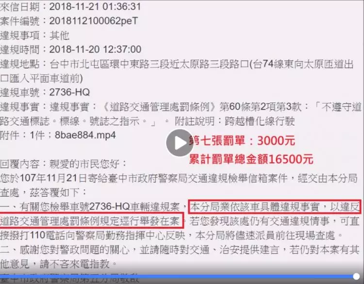 檢舉魔人眼尖跟車…十分鐘竟狂送他16500$罰單!「超爽蒐證片」網推爆:太紓壓了