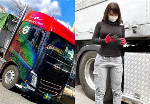 老司機發車!豪乳萌妹開貨車 「水蛇腰配頭燈」網友大失血
