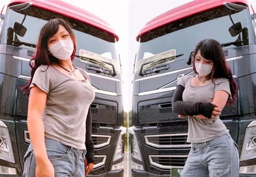 老司機發車!豪乳萌妹開貨車 「水蛇腰配頭燈」網友大失血