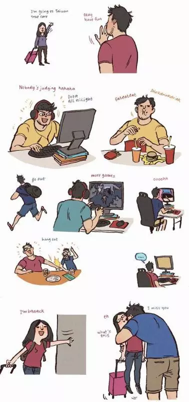 19張證明「越欠揍反而越甜蜜」的情侶插畫第2張男友的鬍子就該這樣刮!!