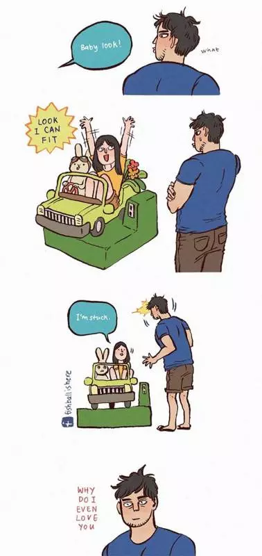 19張證明「越欠揍反而越甜蜜」的情侶插畫第2張男友的鬍子就該這樣刮!!