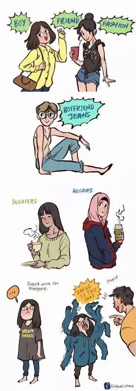 19張證明「越欠揍反而越甜蜜」的情侶插畫第2張男友的鬍子就該這樣刮!!