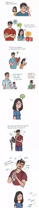 19張證明「越欠揍反而越甜蜜」的情侶插畫第2張男友的鬍子就該這樣刮!!