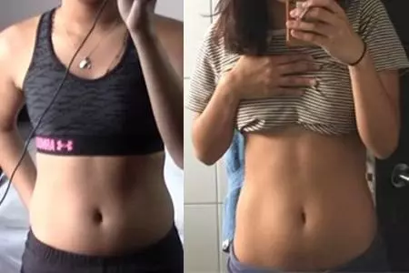 為減去小腹贅肉,女生按計劃堅持健身,30天後馬甲線隱約可見