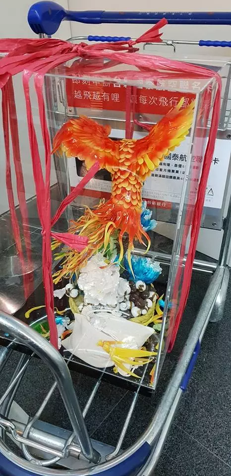 拉糖姐花10天「浴火鳳凰作品」帶到韓國比賽 海關狂手一摔:直接碎一地2萬打發~