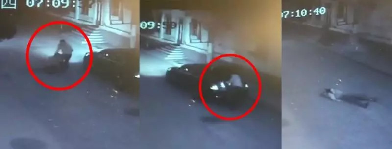 女生清晨獨自走在路上,經過開著後車廂的車子,險被塞入拖走!