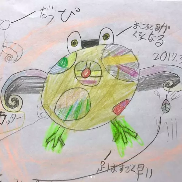 9張更多爸爸將兒子隨手畫的塗鴉改成「究極版超狂角色」畫作!