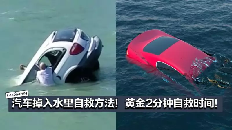 汽車掉入水裡的自救方法!你只有短短几分鐘的自救時間!