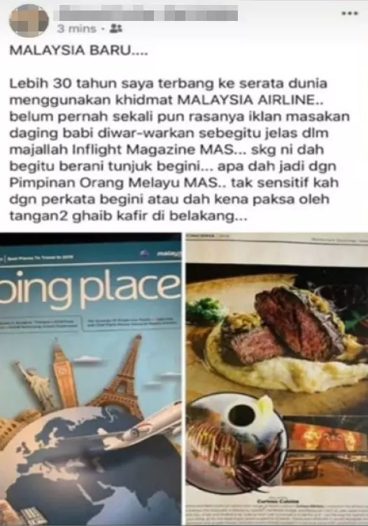 「豬肉」「牛肉」傻傻分不清?馬航打臉土權組織!