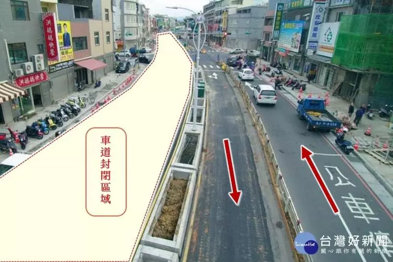 中壢龍岡路三段拓寬 限縮車道施工9天