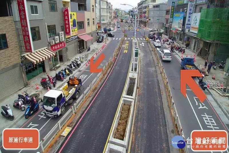 中壢龍岡路三段拓寬 限縮車道施工9天