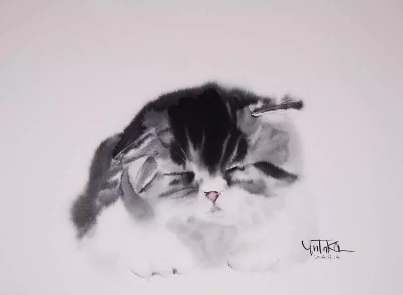 充滿水墨美感的《水彩貓咪》,嬌柔靈動模樣讓你一看就愛上!
