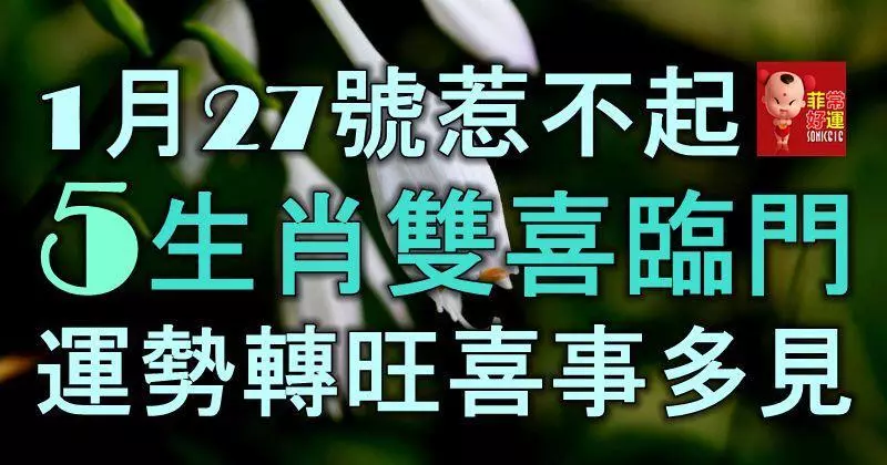 1月27號惹不起,5生肖雙喜臨門,運勢轉旺喜事多見,做夢都笑醒!
