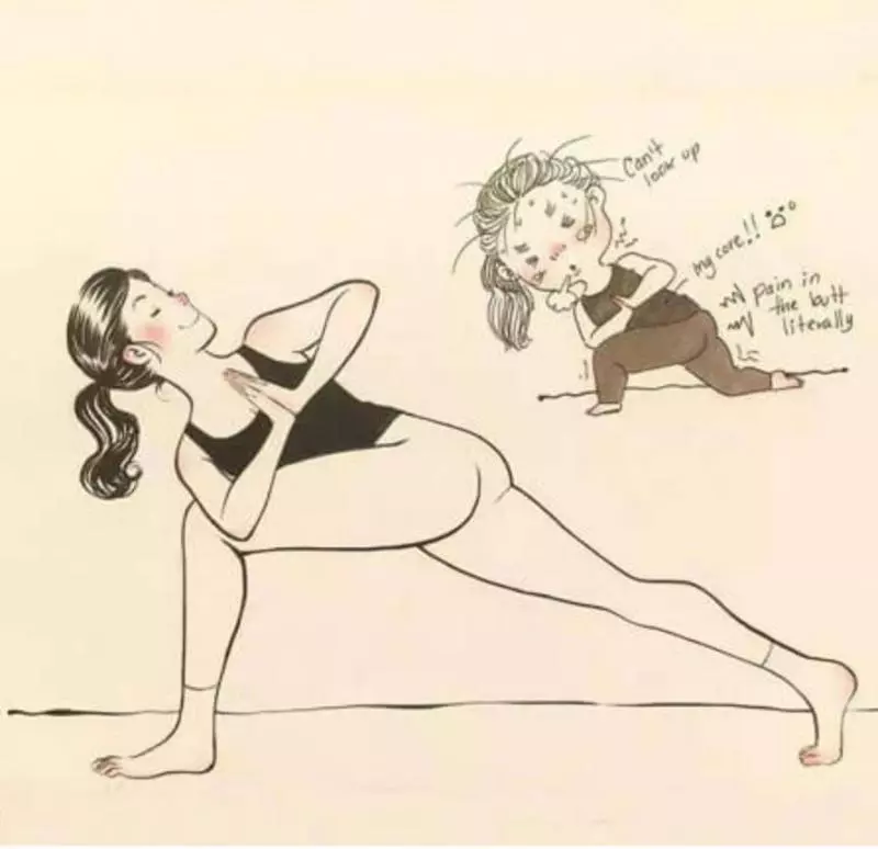 練瑜伽「 想像中的樣子 vs 真實的樣子 」簡直太貼切了!
