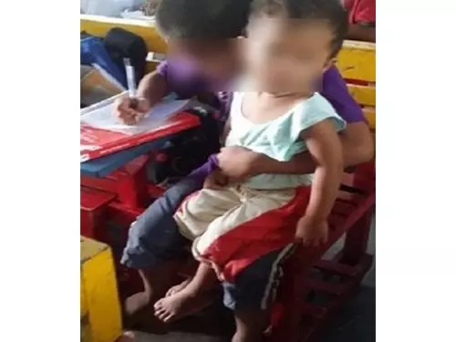 母親早逝 9歲童 隨身帶弟弟上學