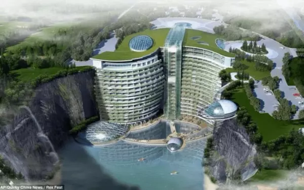 「破坑」大翻身!設計師把這坑改建成「華麗五星級酒店」,「水下客房」富豪們都搶著要住!